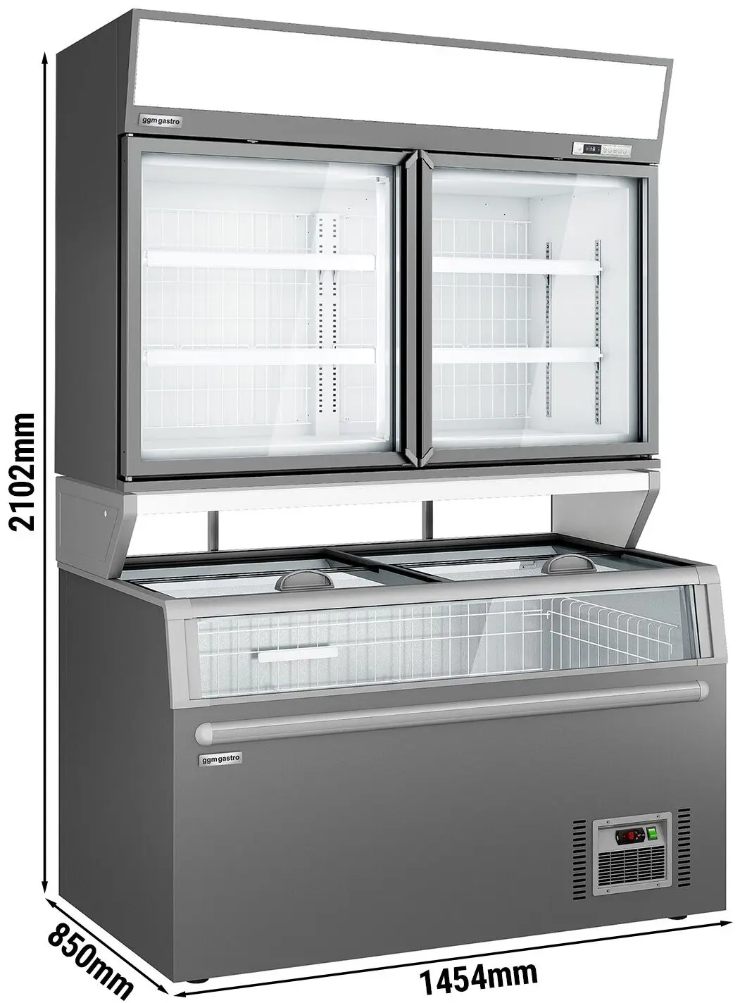 Vitrina congelatoare cu insulă GGM Gastro WTGIC2#TIEGIC2 (Grey) - 14