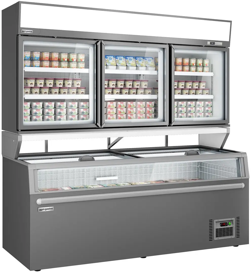 Морозильная витрина с бонетой GGM Gastro WTGIC3#TIEGIC3 (Grey)