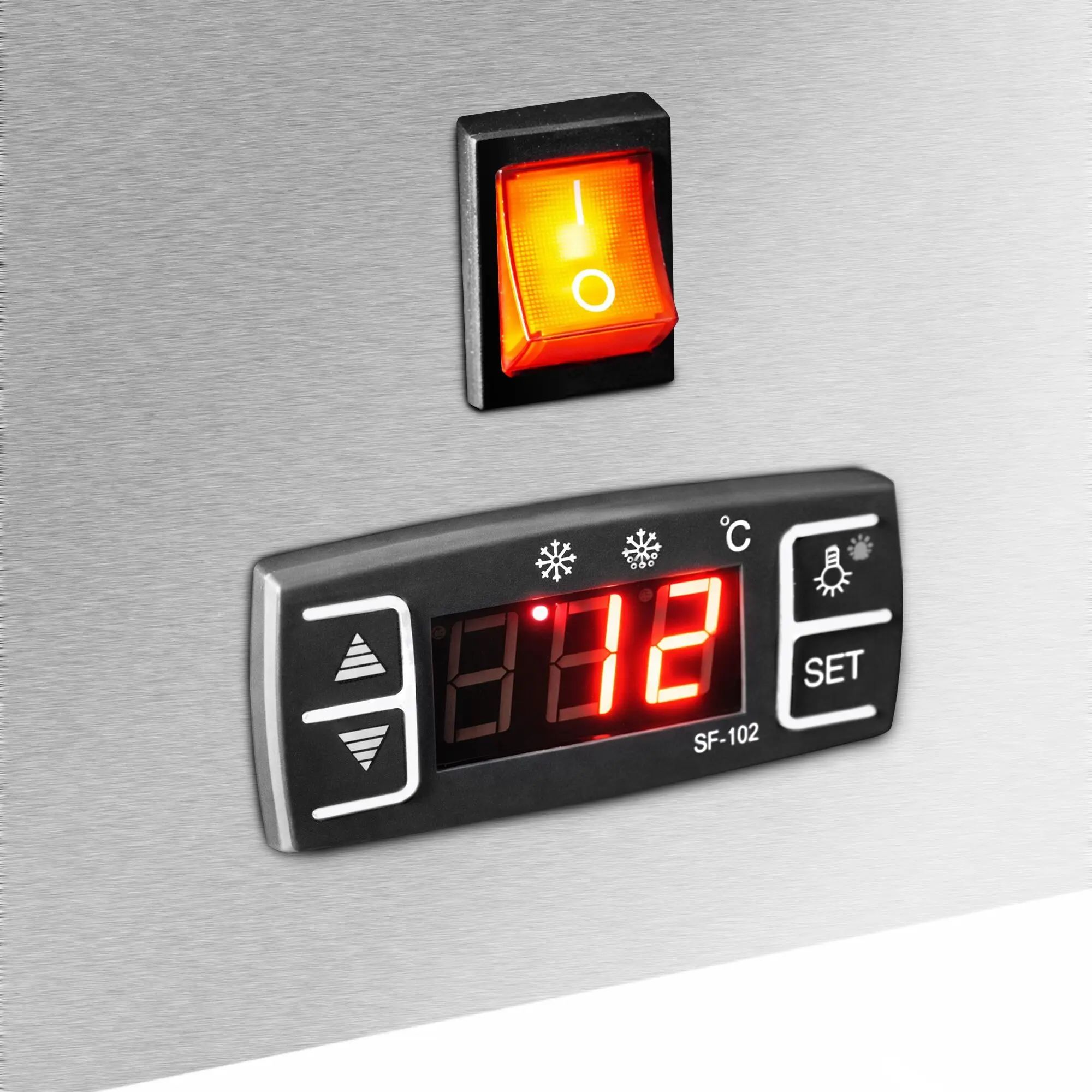 Vitrina frigorifica de masa pentru pește GGM Gastro TKVNR108E (Black/Inox) - 12