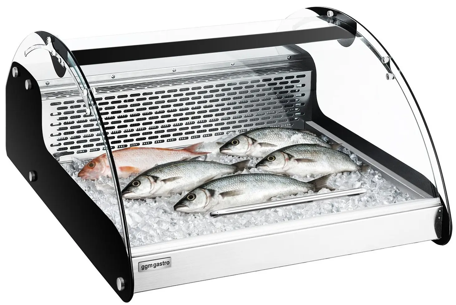 Vitrina frigorifica de masa pentru pește GGM Gastro TKVNR108E (Black/Inox)