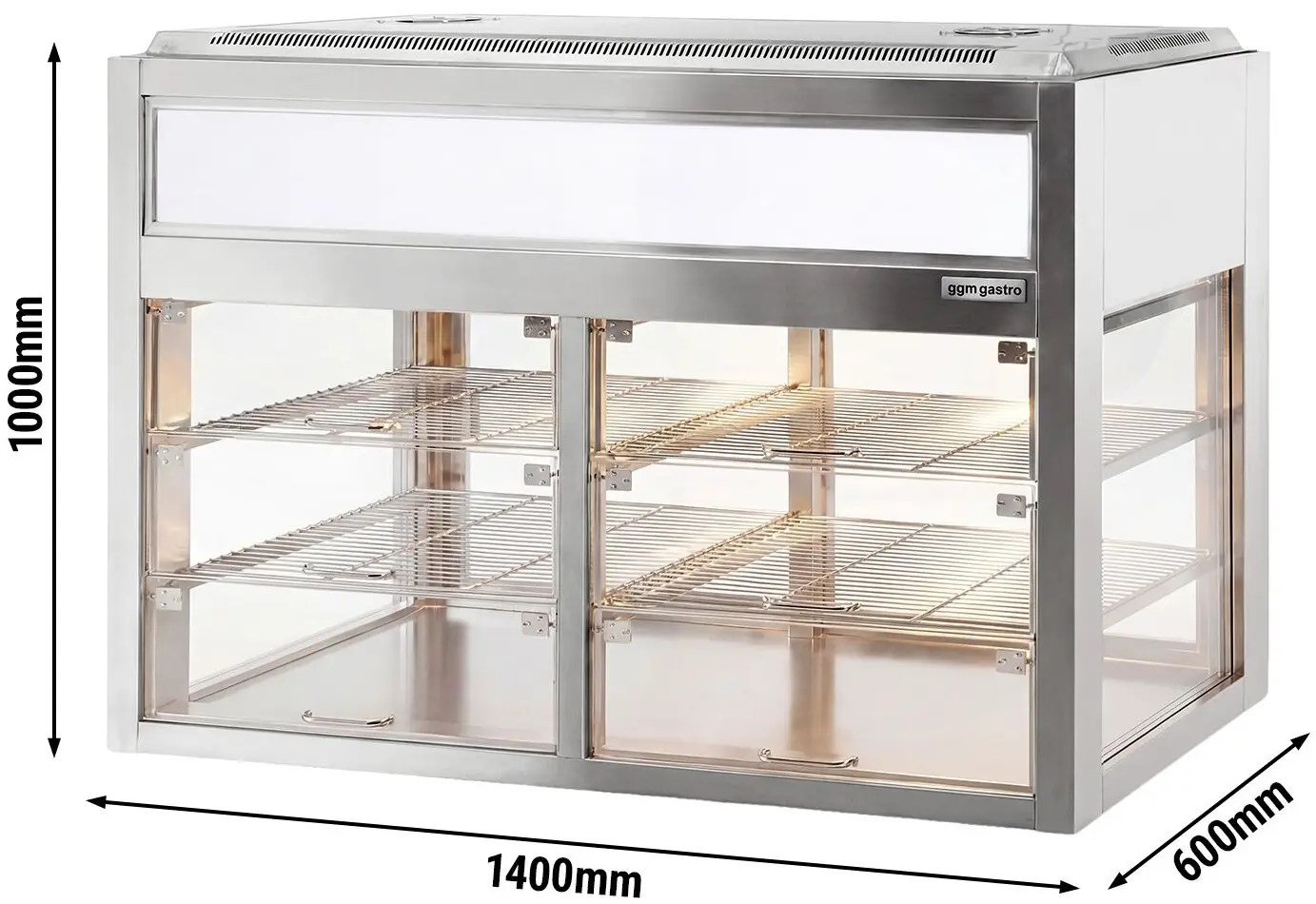 Vitrina frigorifica de masa GGM Gastro KTH1435N (Inox) - 9