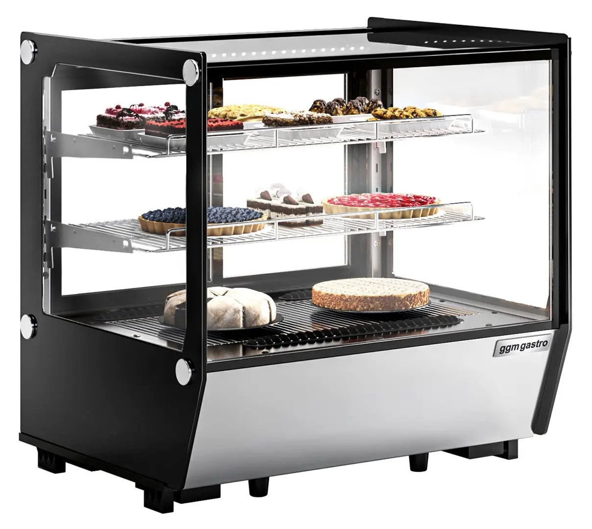 Настольная холодильная витрина GGM Gastro TKVGNR120 (Inox/Black)