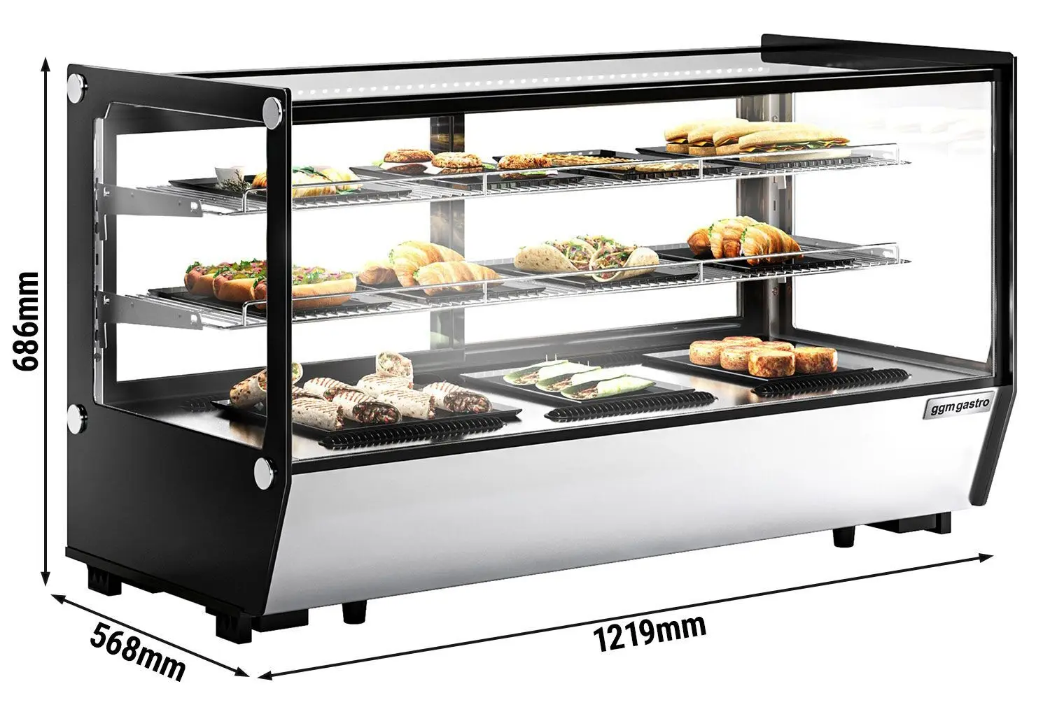 Настольная холодильная витрина GGM Gastro TKVGNR200 (Black) - 11