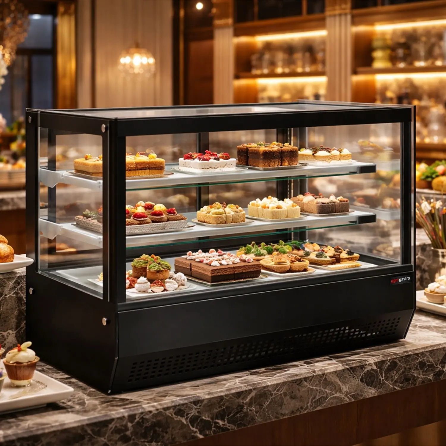 Настольная холодильная витрина GGM Gastro TKVH700 (Black) - 10