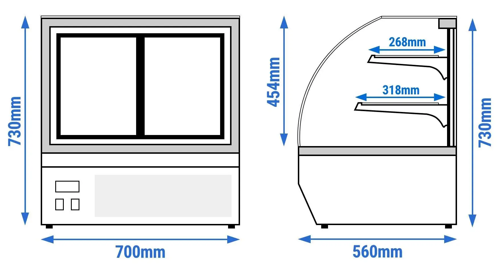 Vitrina frigorifica de masa GGM Gastro TKVH700R (Black) - 7