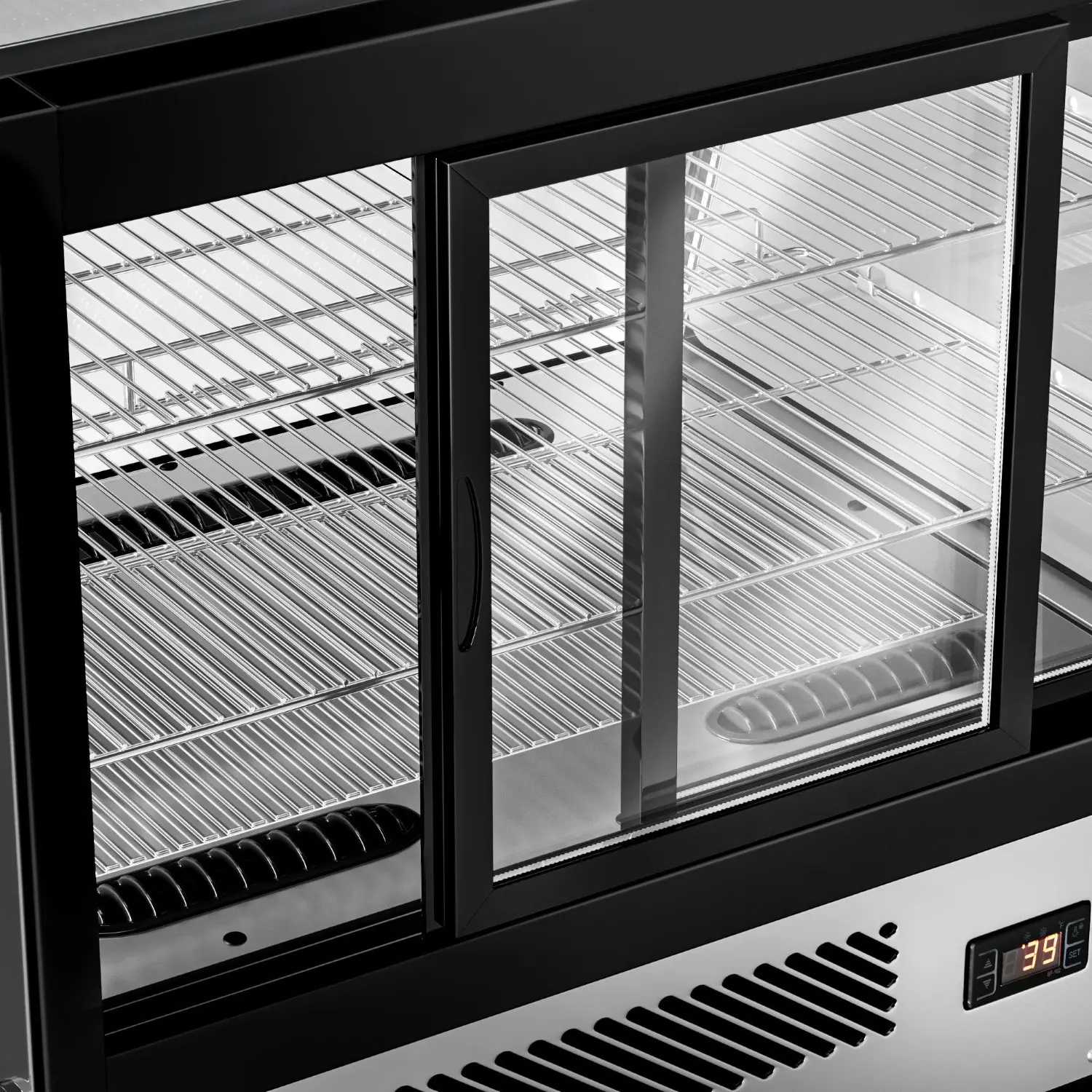 Настольная холодильная витрина GGM Gastro TKVNR120 (Black/Inox) - 7