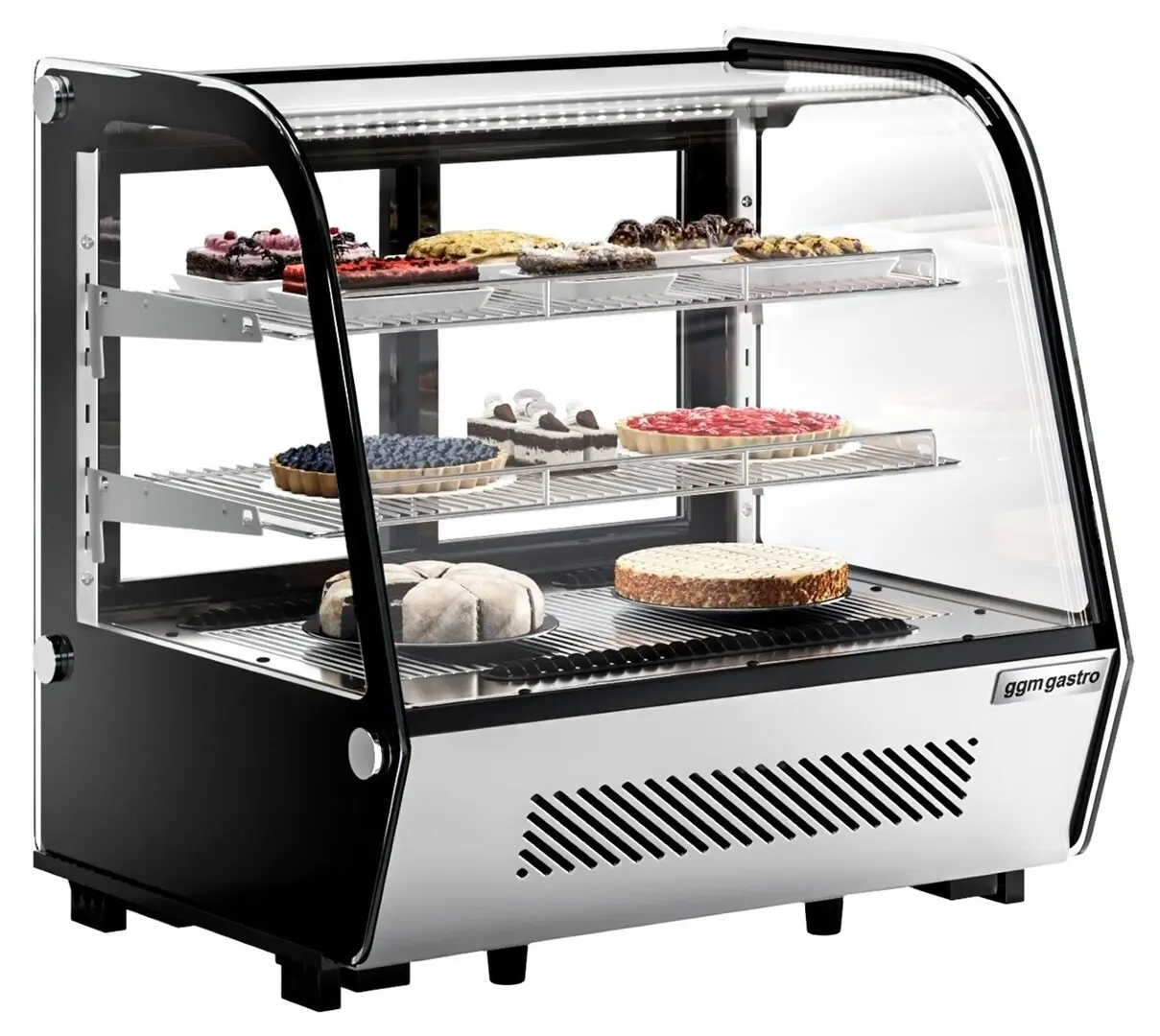 Настольная холодильная витрина GGM Gastro TKVNR120 (Black/Inox)