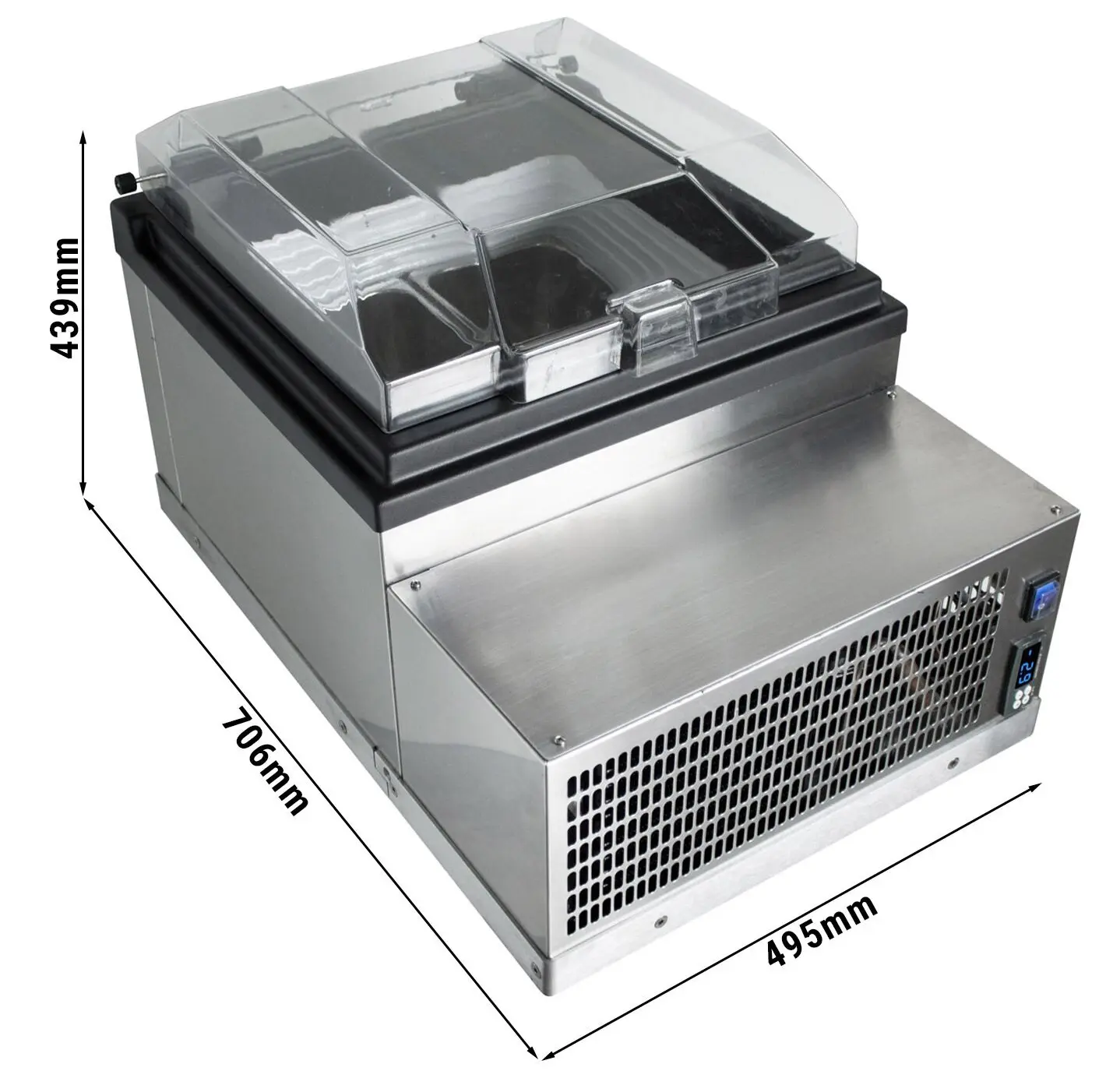 Настольная витрина для мороженого GGM Gastro ETS10 (Inox) - 2