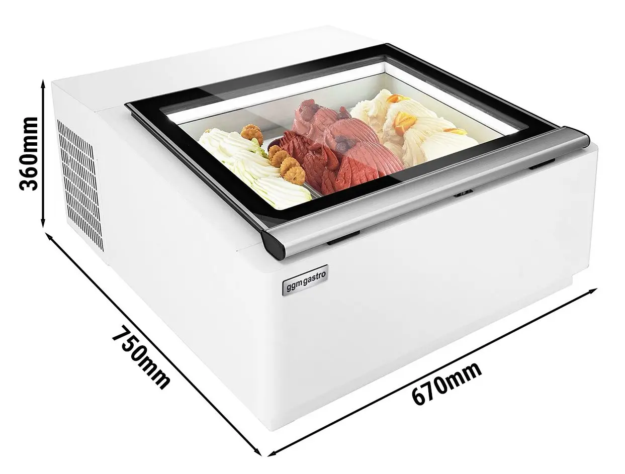 Настольная витрина для мороженого GGM Gastro TEVHA3W (White) - 6