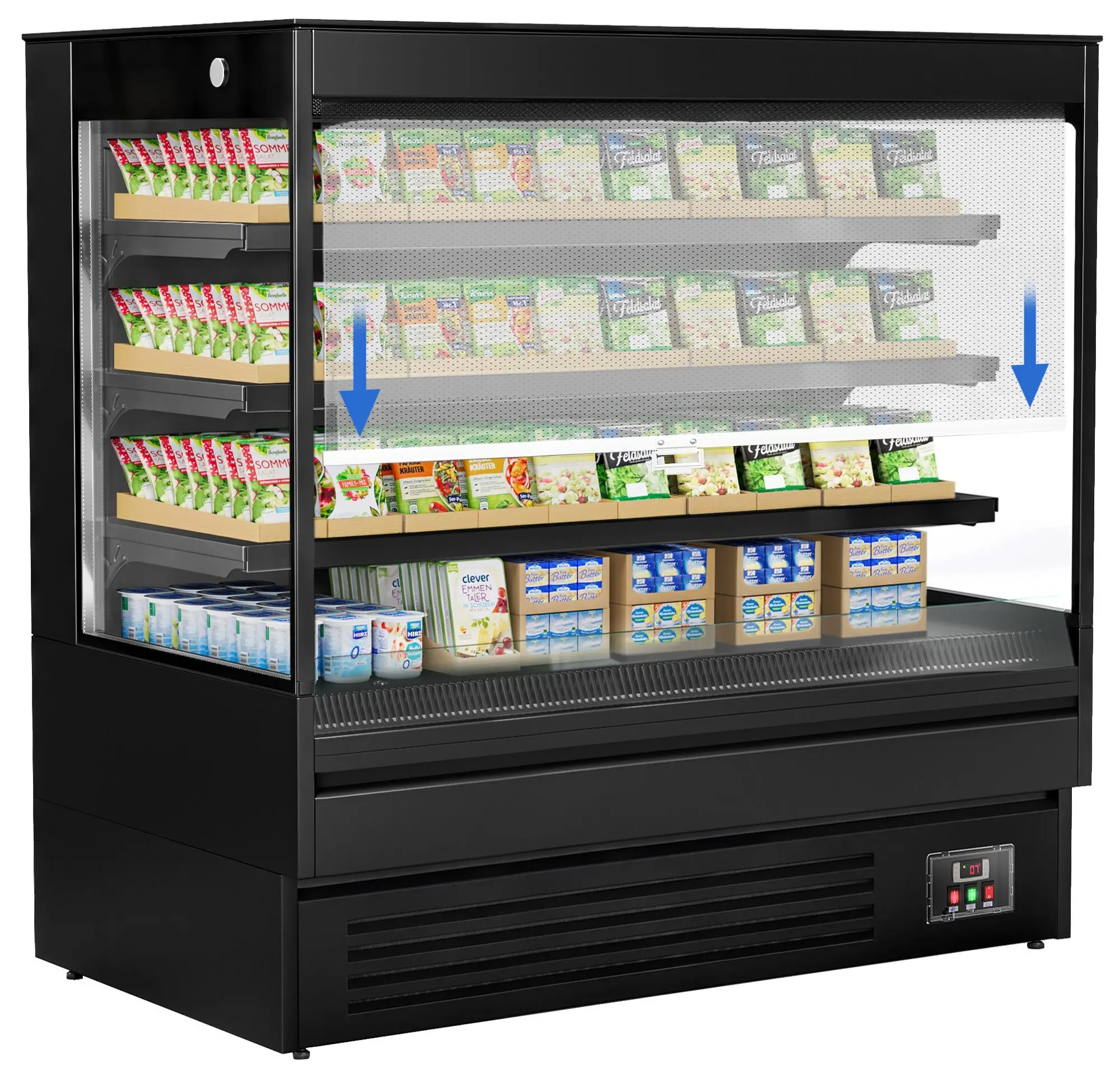 Открытая холодильная витрина GGM Gastro WKBL158E (Black) - 2