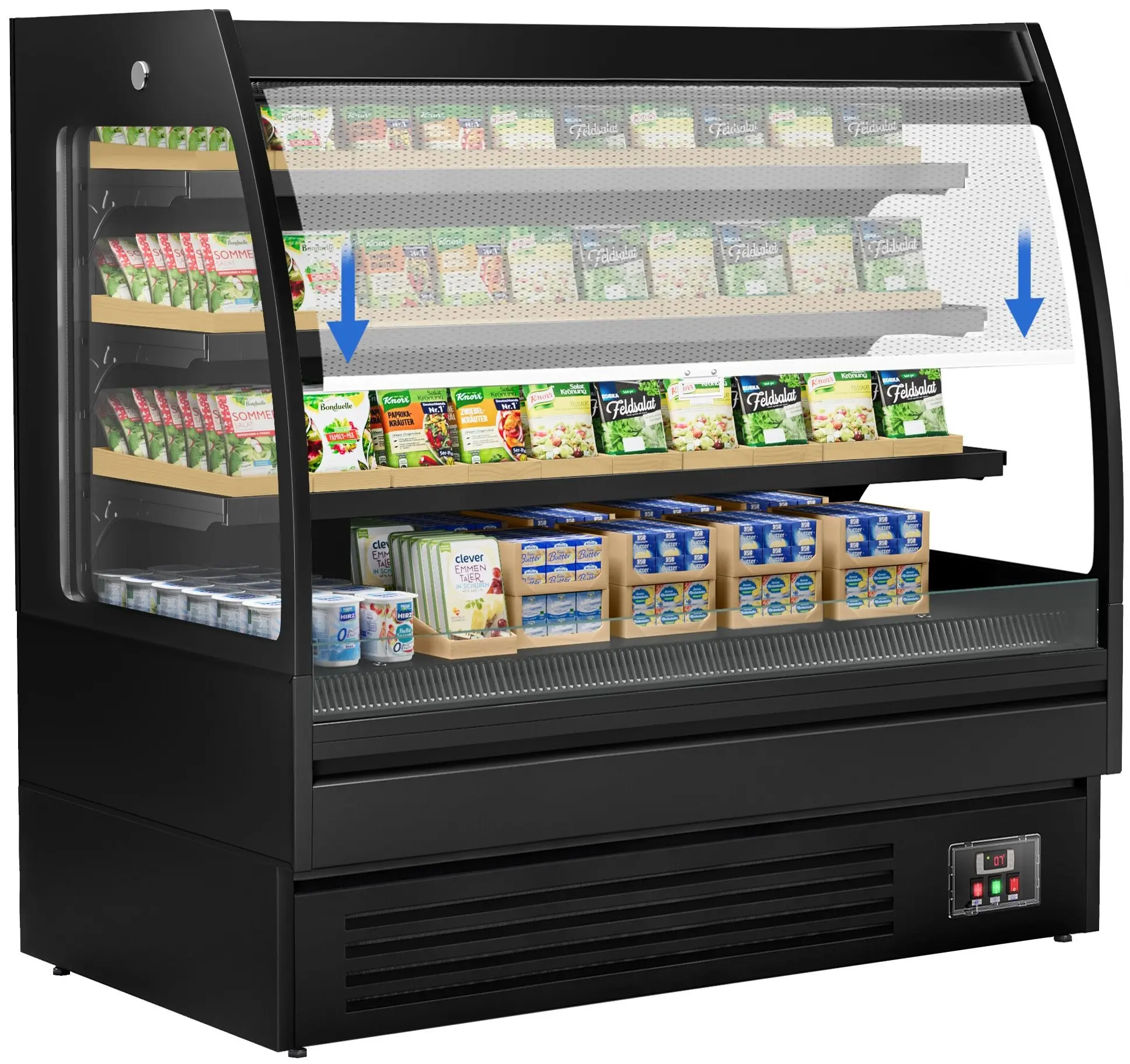 Vitrina frigorifica deschisa GGM Gastro WKBL158R (Black) - 4