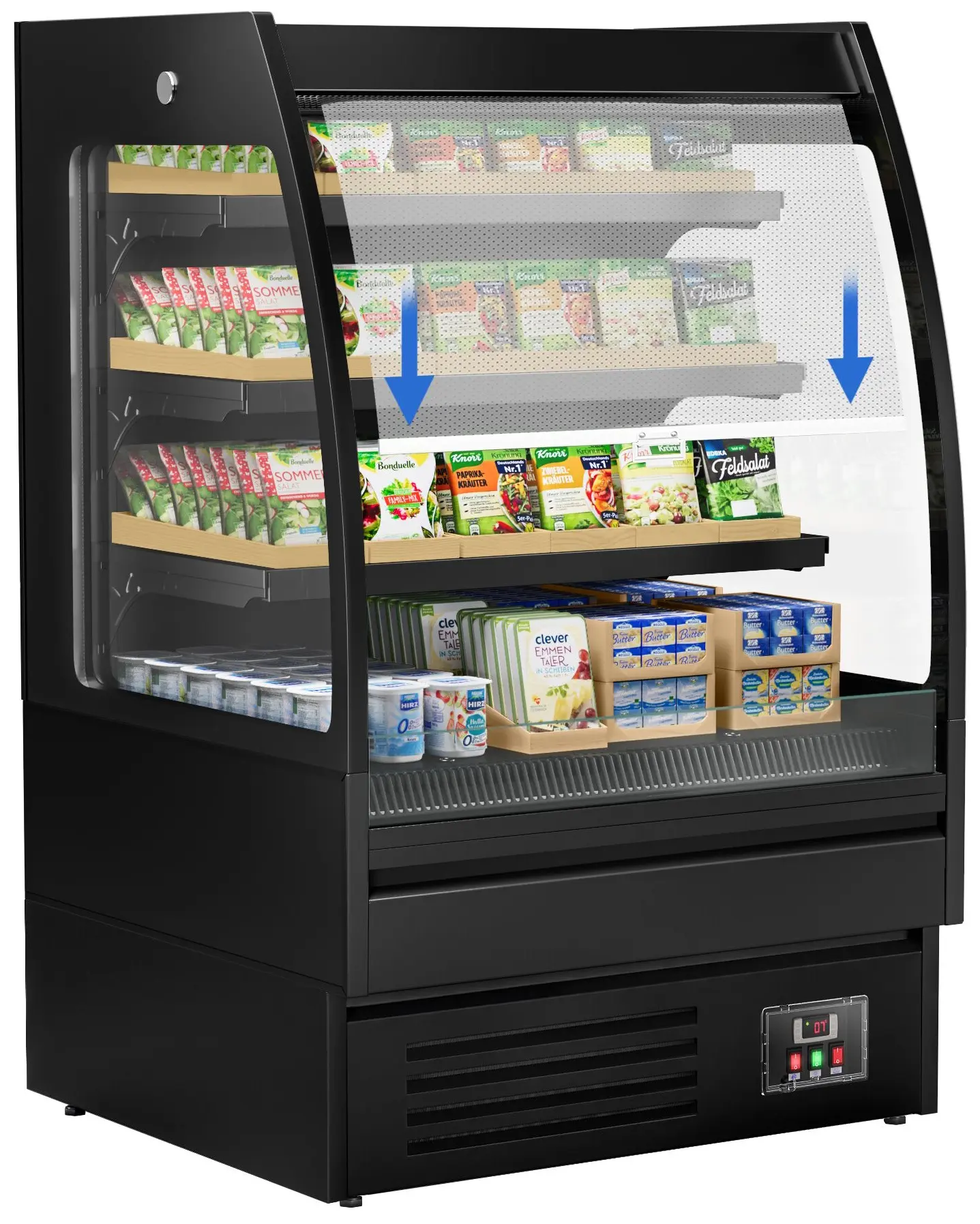 Vitrina frigorifica deschisa GGM Gastro WKBL98R (Black) - 2