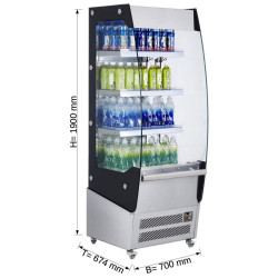 Открытая холодильная витрина GGM Gastro WKRG420 (Black/Inox) Thumb