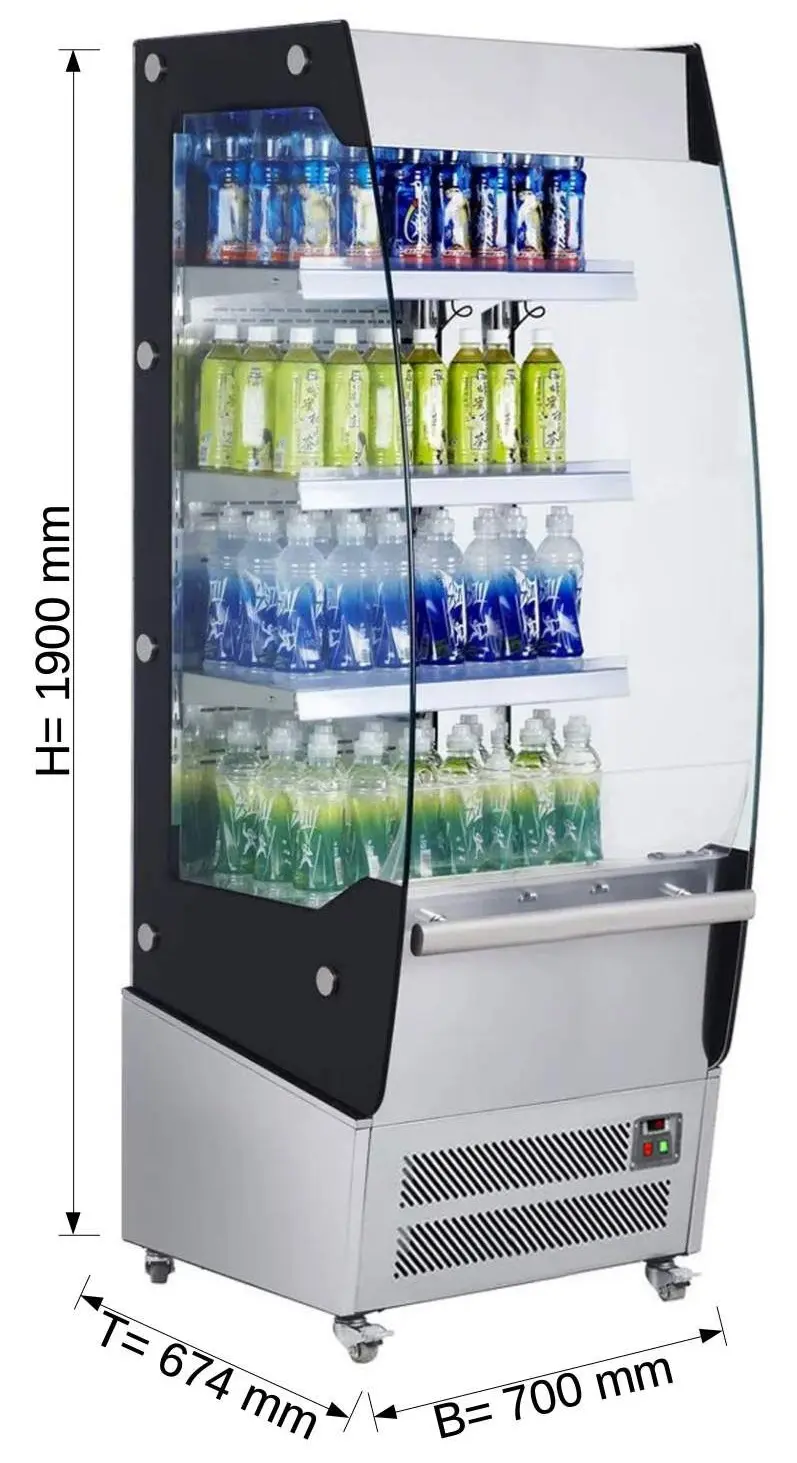 Открытая холодильная витрина GGM Gastro WKRG420 (Black/Inox) - 3
