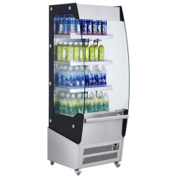Открытая холодильная витрина GGM Gastro WKRG420 (Black/Inox)