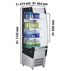 Открытая холодильная витрина GGM Gastro WKRN220N (Black/Inox) Thumb