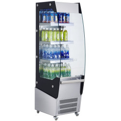 Открытая холодильная витрина GGM Gastro WKRN220N (Black/Inox)