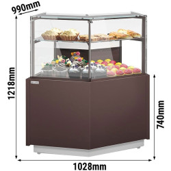 Vitrina frigorifica de patiserie de colt GGM Gastro Riga KUI45A-M (Brown) Thumb