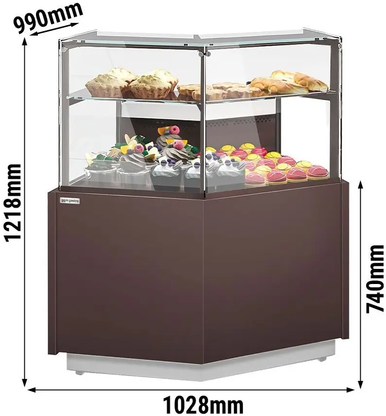 Vitrina frigorifica de patiserie de colt GGM Gastro Riga KUI45A-M (Brown) - 2