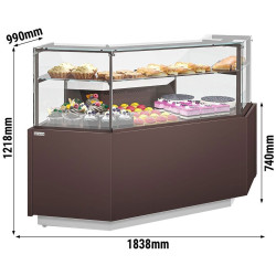 Vitrina frigorifica de patiserie de colt GGM Gastro Riga KUI90A-M (Brown) Thumb