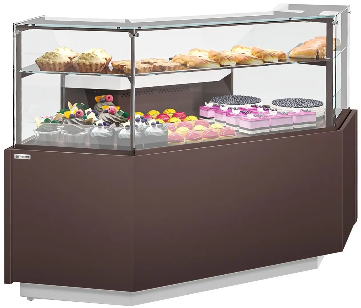 Vitrina frigorifica de patiserie de colt GGM Gastro Riga KUI90A-M (Brown)
