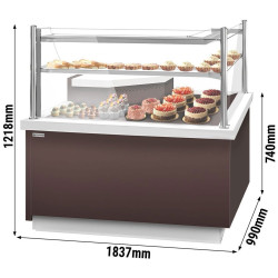 Vitrina frigorifica de patiserie de colt GGM Gastro Riga KUI90AE-M (Brown) Thumb