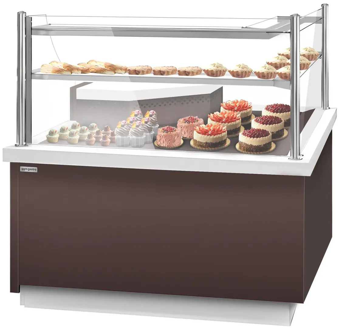 Vitrina frigorifica de patiserie de colt GGM Gastro Riga KUI90AE-M (Brown)