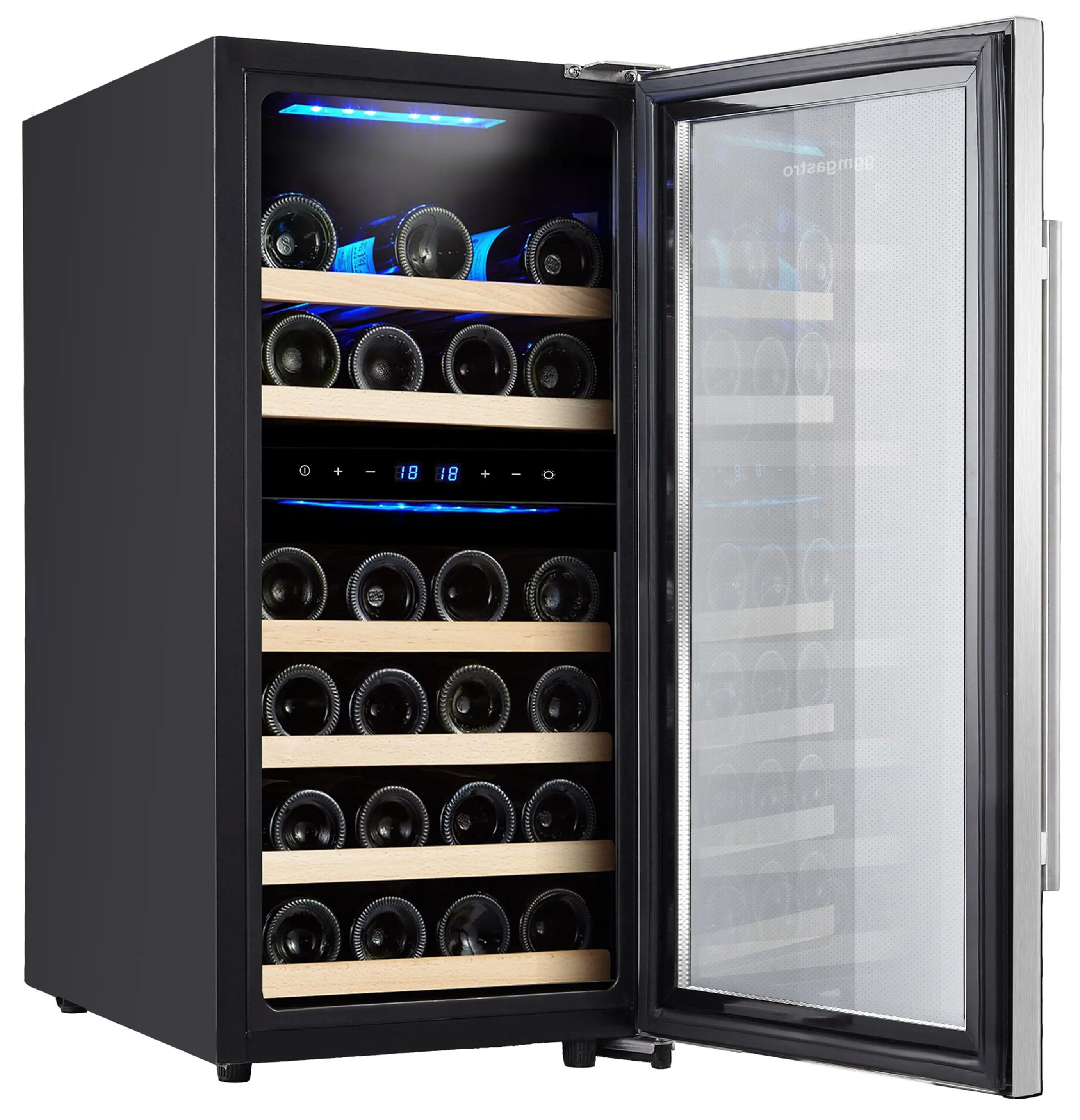 Винная холодильная витрина GGM Gastro WKM100ES-2N (Black/Silver) - 2