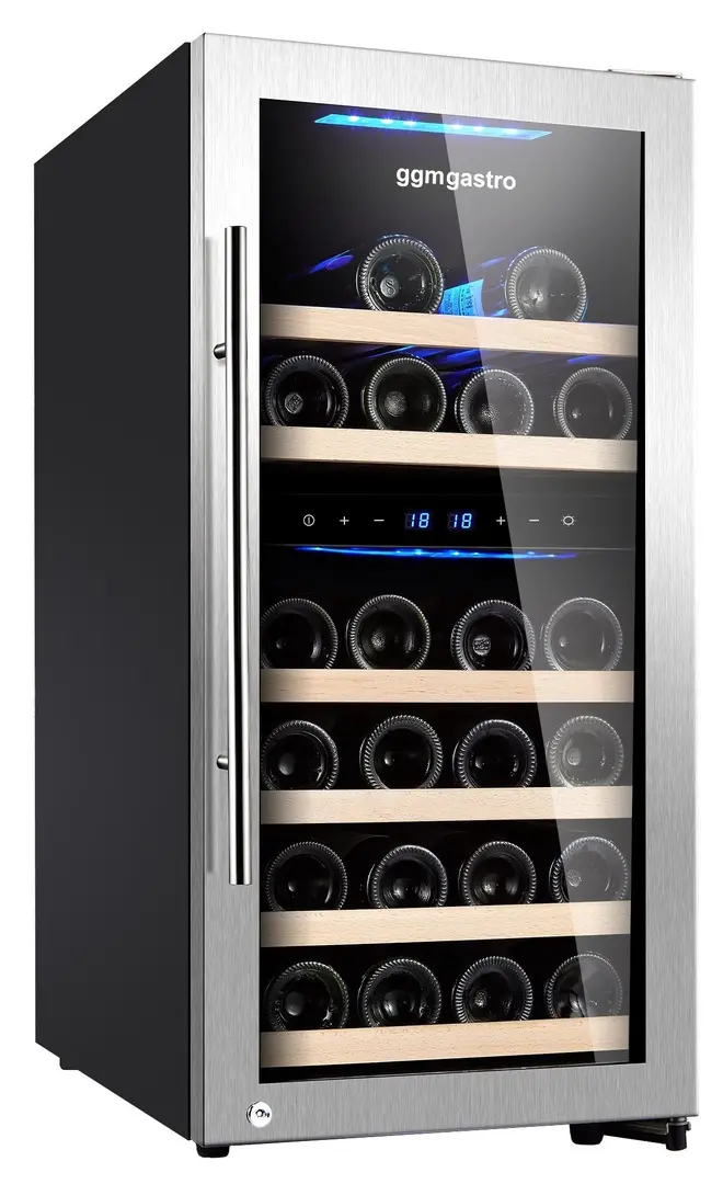 Винная холодильная витрина GGM Gastro WKM100ES-2N (Black/Silver)