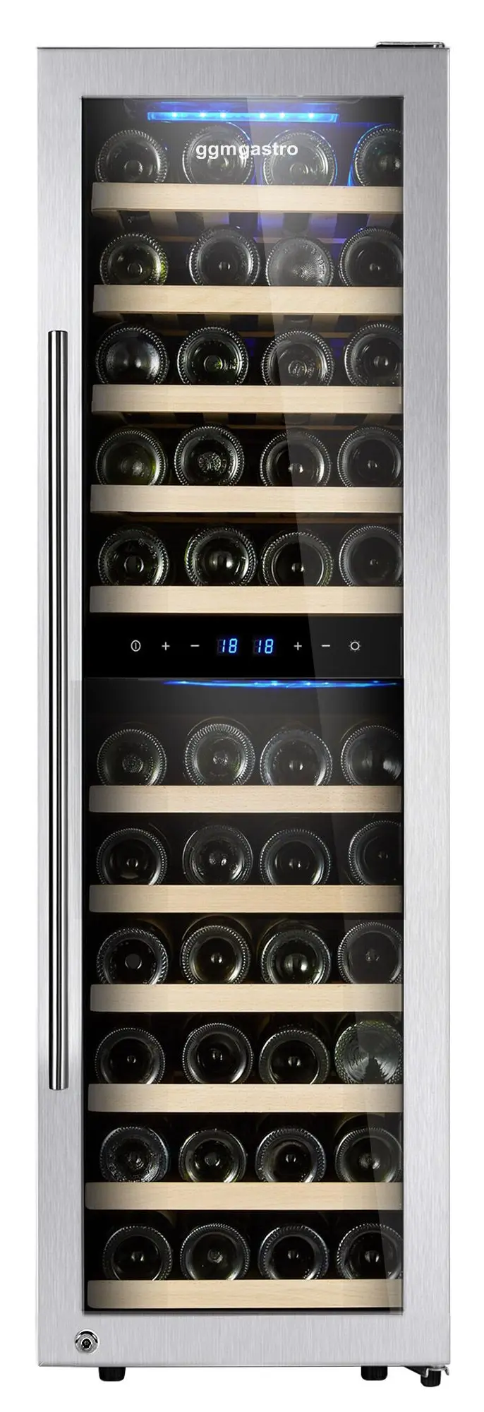 Винная холодильная витрина GGM Gastro WKM160ES-2N (Black/Silver) - 3