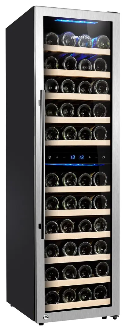 Винная холодильная витрина GGM Gastro WKM160ES-2N (Black/Silver)