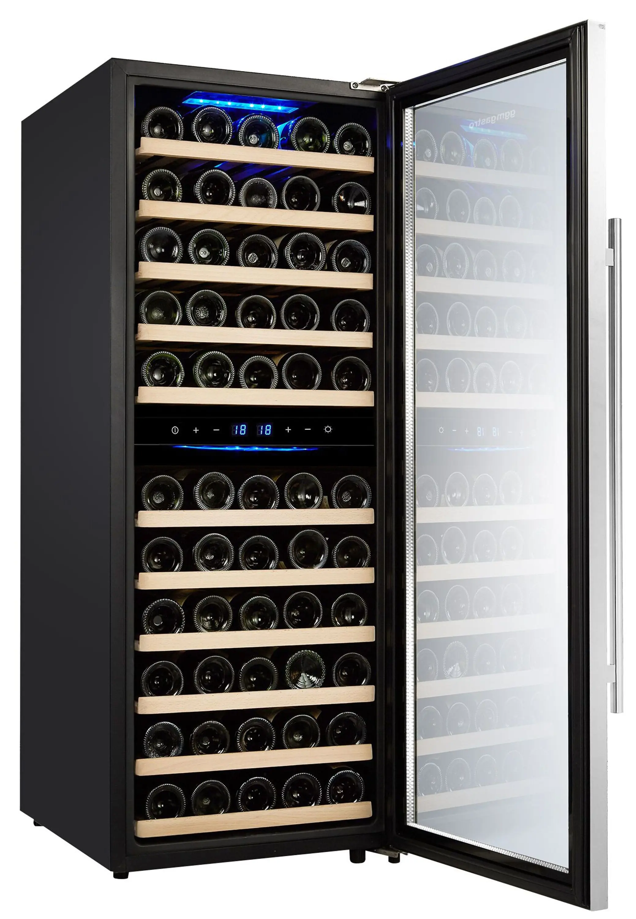 Винная холодильная витрина GGM Gastro WKM200ES-2N (Black/Silver) - 2