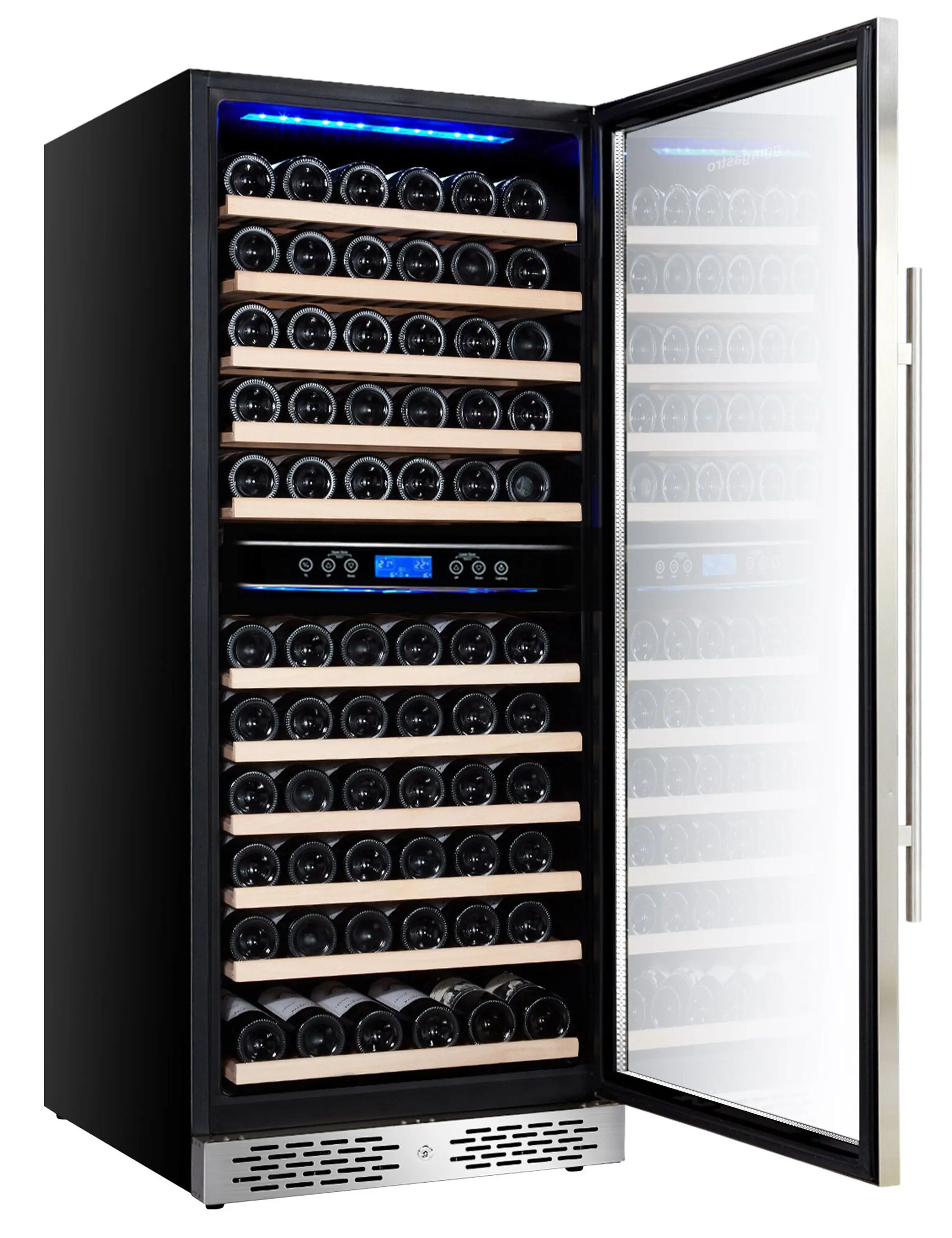 Винная холодильная витрина GGM Gastro WKM350ES-2N (Black/Silver) - 2