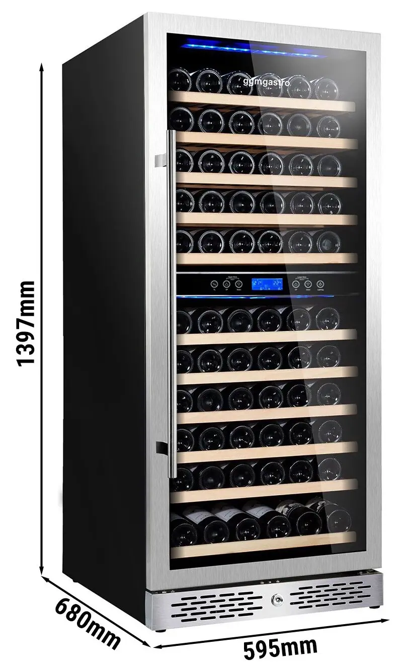 Винная холодильная витрина GGM Gastro WKM350ES-2N (Black/Silver) - 5