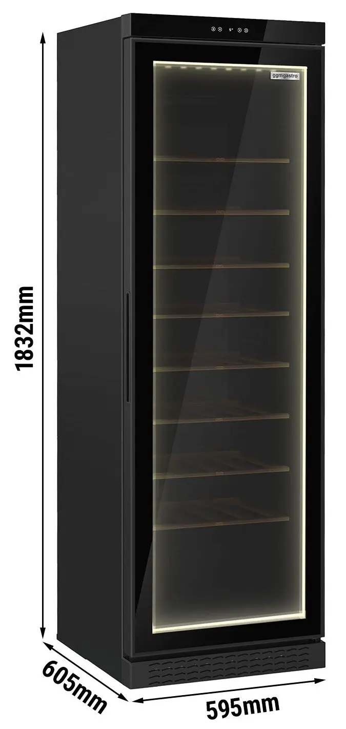 Винная холодильная витрина GGM Gastro WKSS375 (Black) - 7
