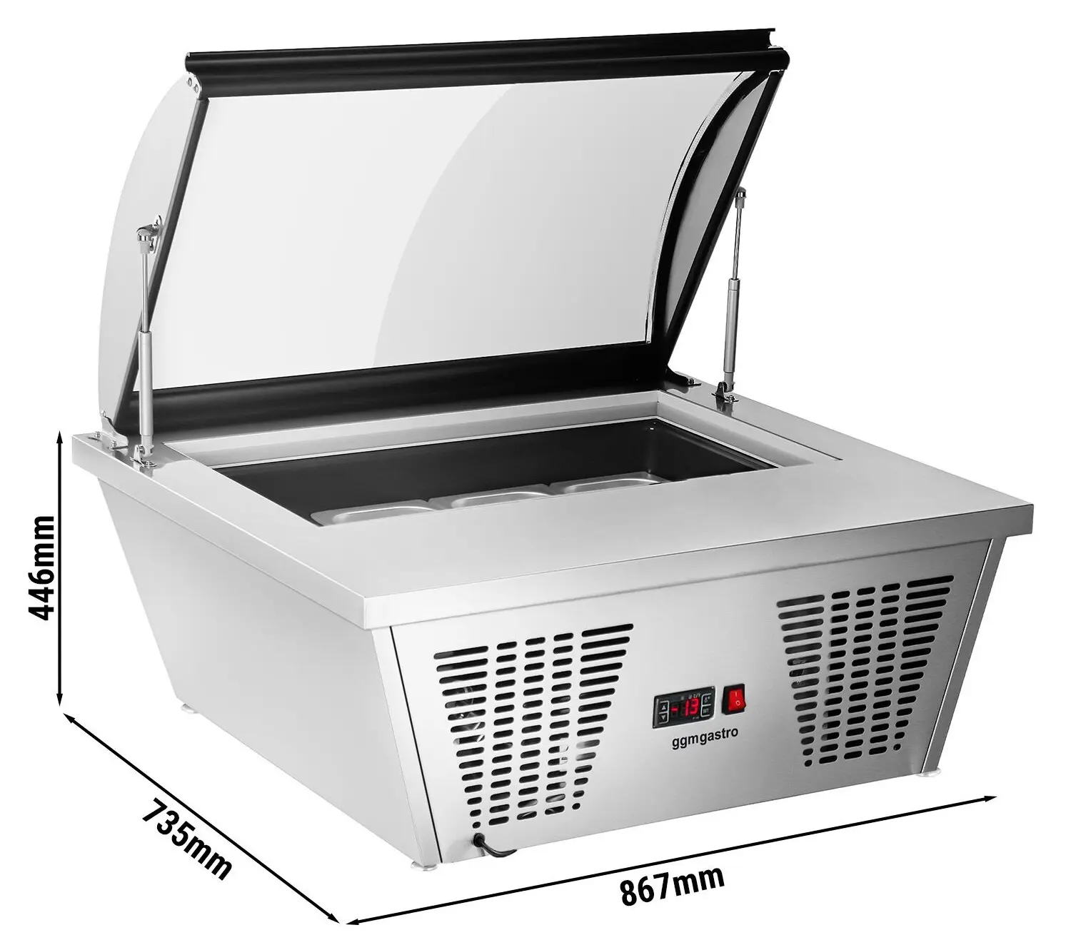 Витрина для мороженого GGM Gastro EAVNR67N (Inox) - 12