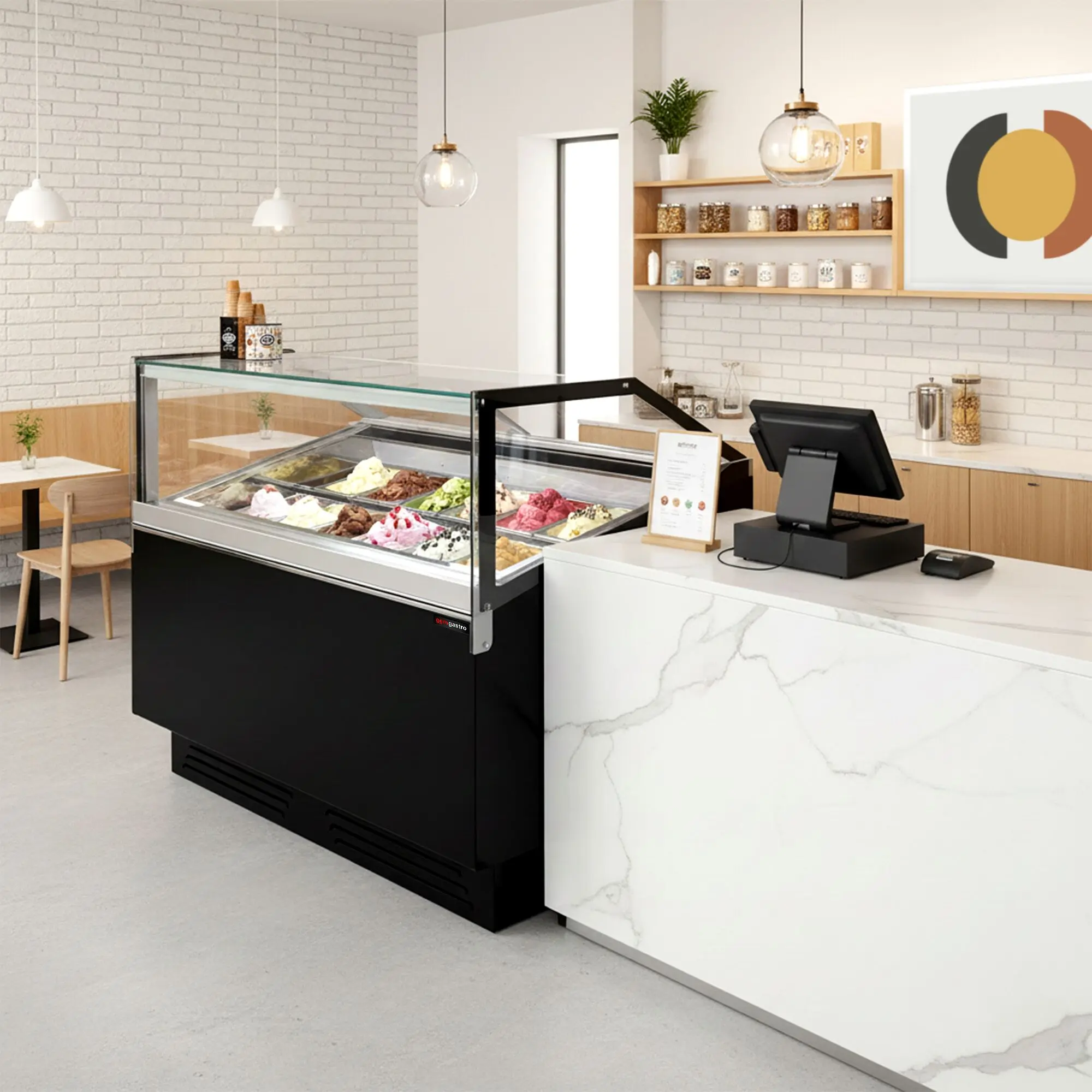 Витрина для мороженого GGM Gastro Adam ETC121SN (Black) - 11