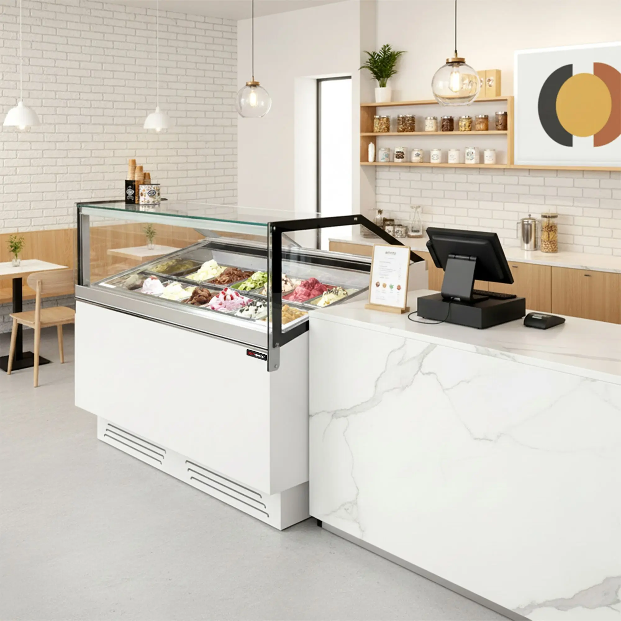 Витрина для мороженого GGM Gastro Adam ETC121WN (White) - 11