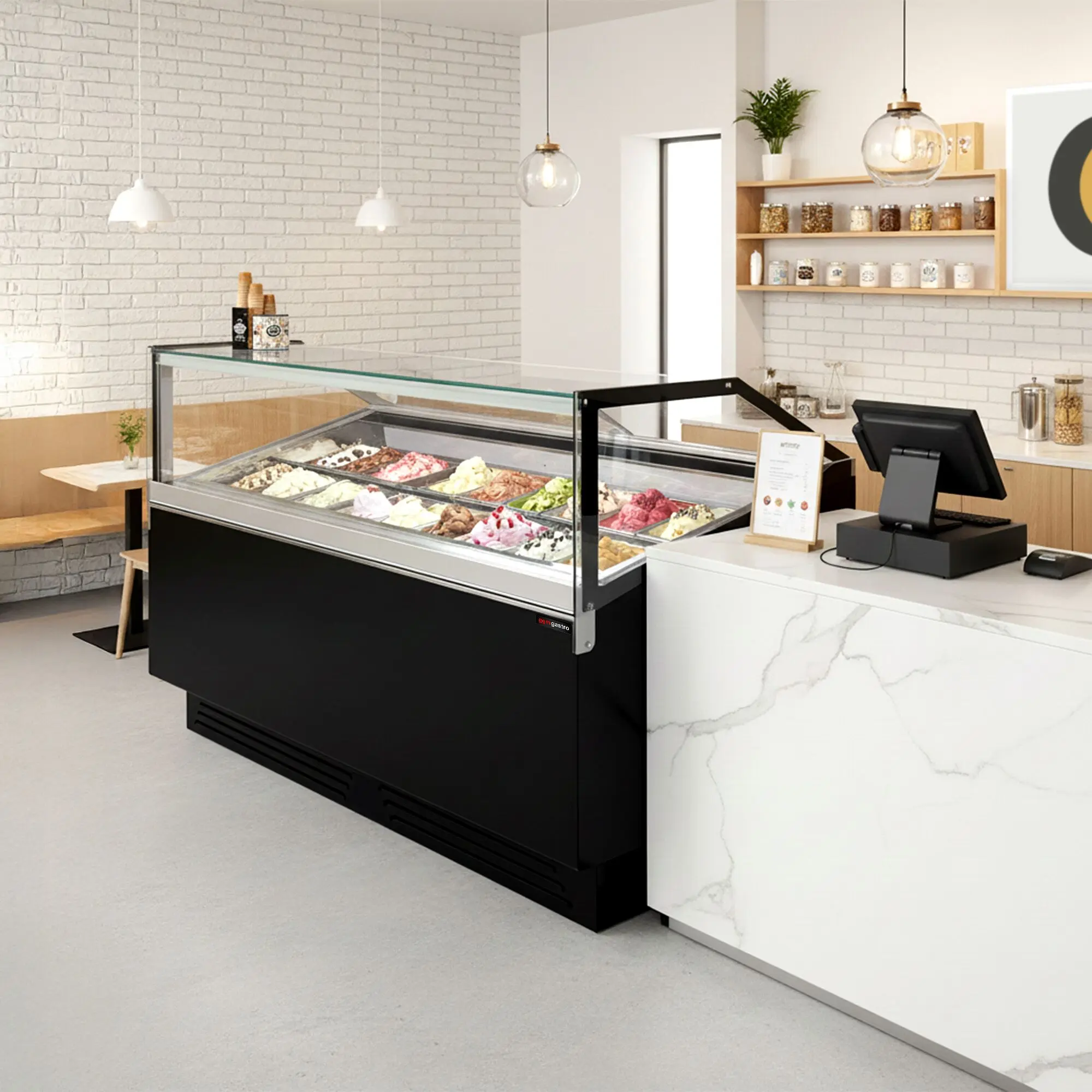 Витрина для мороженого GGM Gastro Adam ETC171SN (Black) - 12