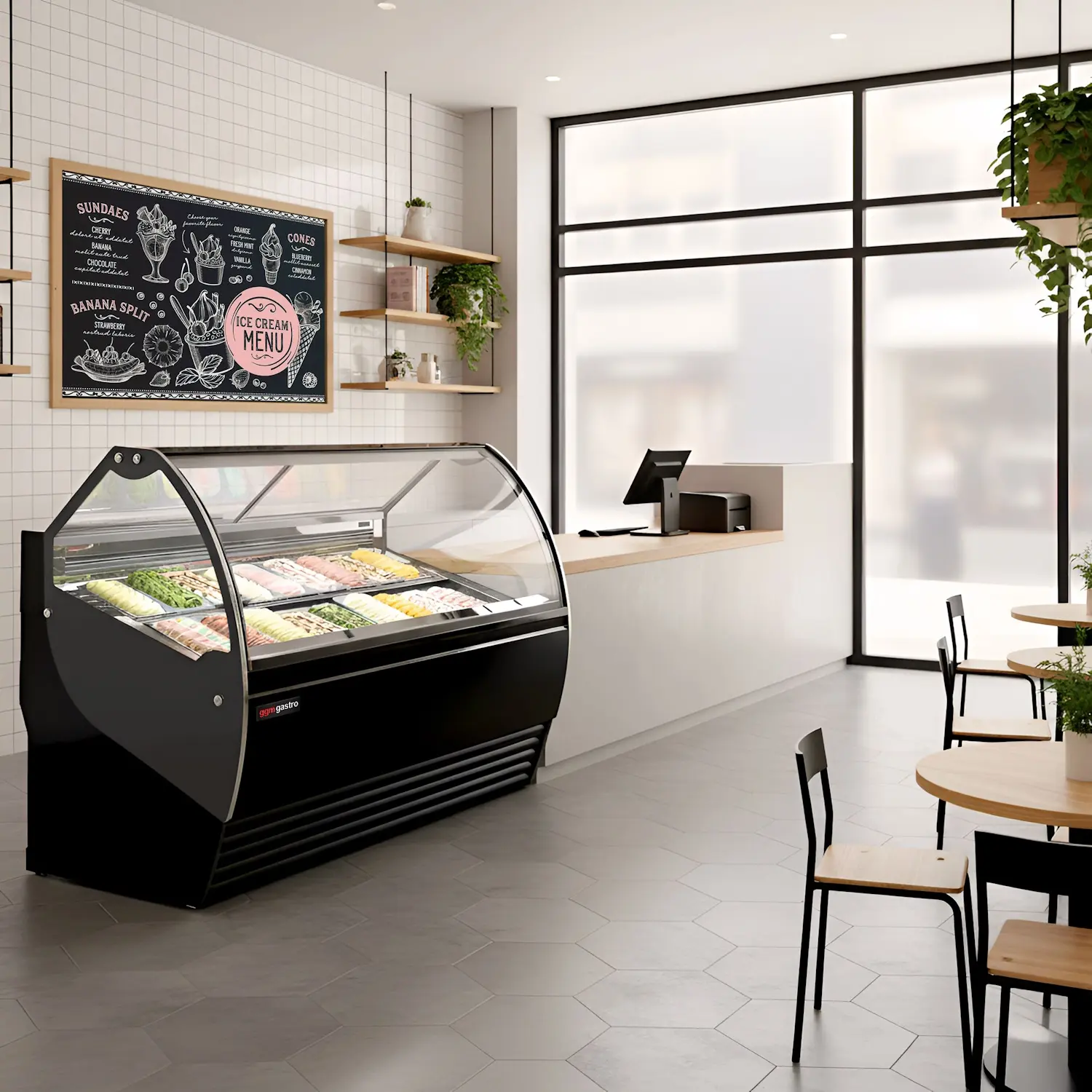 Витрина для мороженого GGM Gastro Nolan ETHA1711SN (Black) - 10