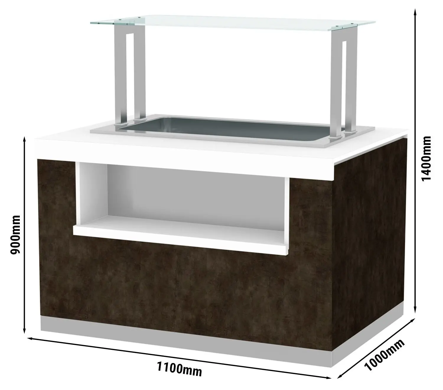 Витрина для мороженого GGM Gastro Prag ETI411N (Brown) - 2