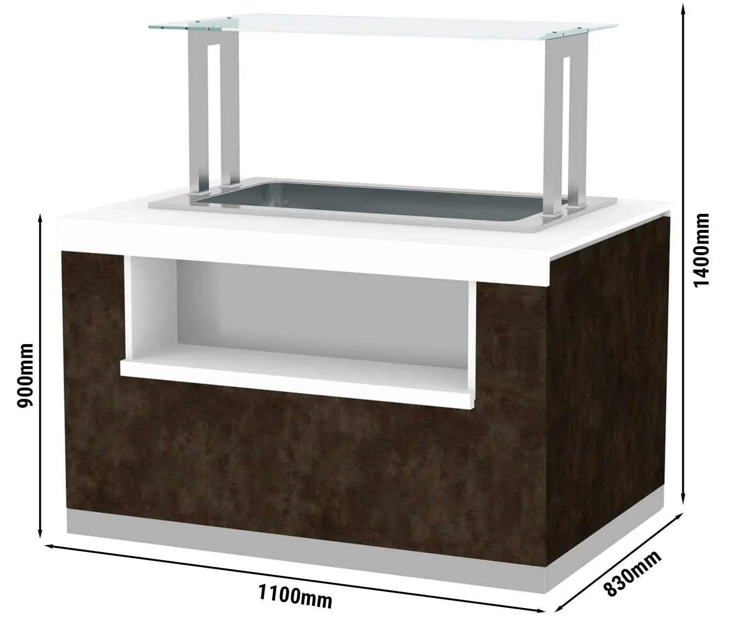 Витрина для мороженого GGM Gastro Prag ETI483N (Brown) - 2