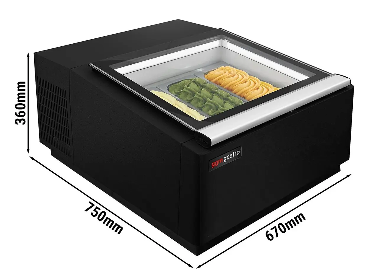 Витрина для мороженого GGM Gastro TEVHA3S (Black) - 6
