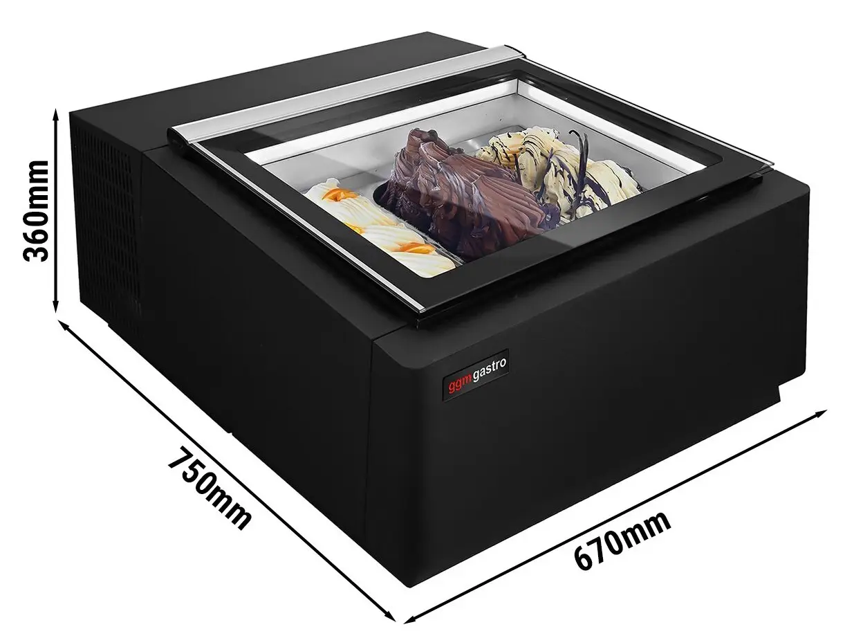 Витрина для мороженого GGM Gastro TEVHA67S (Black) - 6
