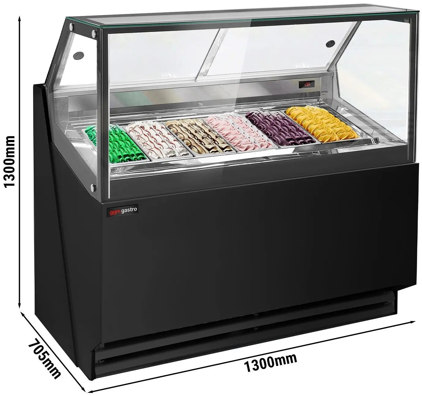 Vitrina pentru inghetata GGM Gastro Theo ETHA1310SN (Black) - 5