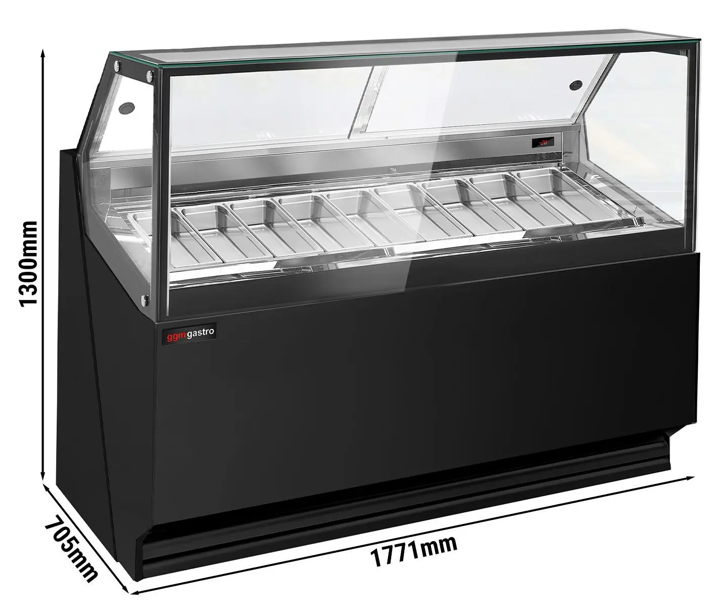 Витрина для мороженого GGM Gastro Theo ETHA1810SN (Black) - 5