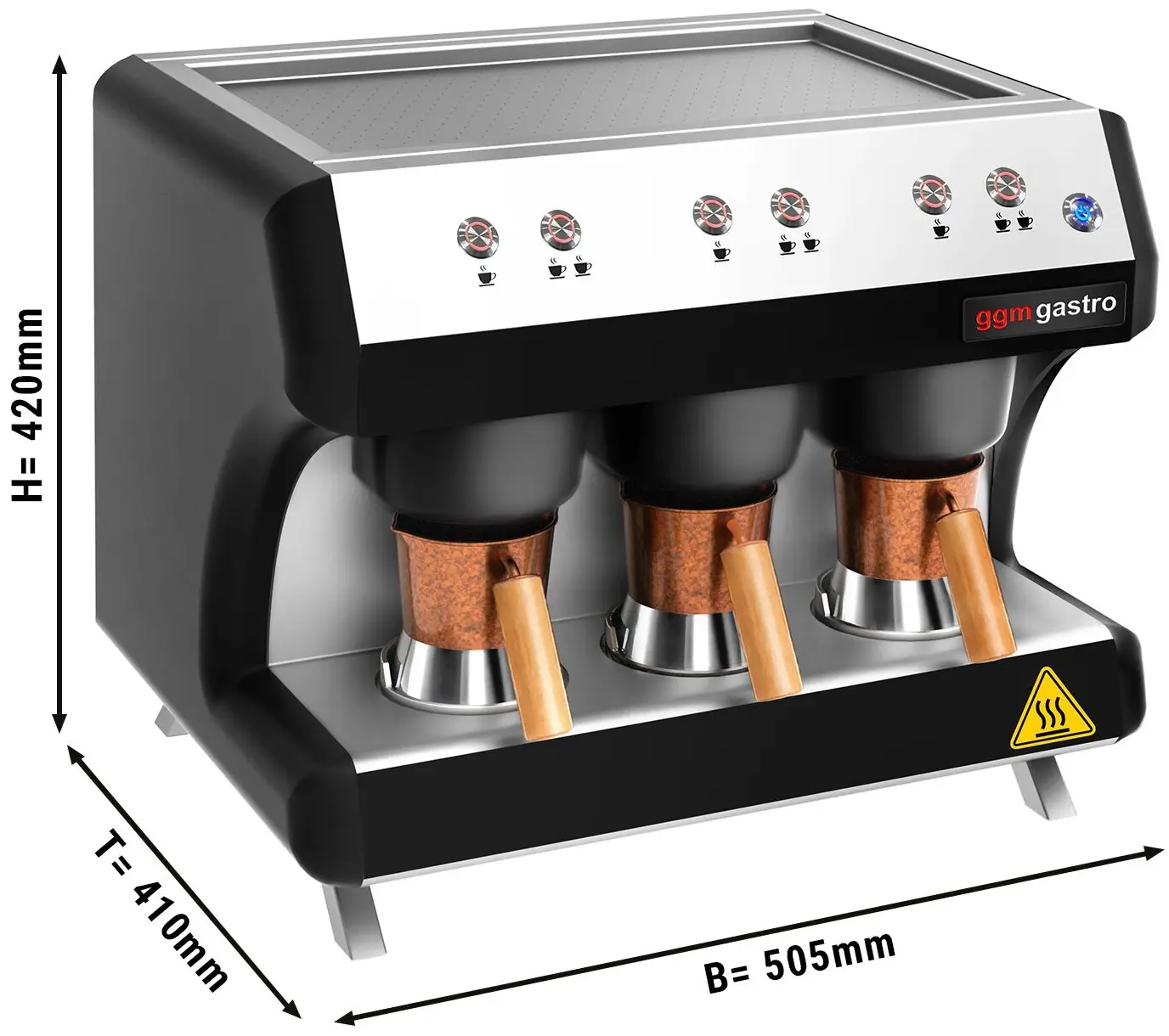 Кофеварка для кофе по-турецки GGM Gastro Trio TKMMAT3 (Black/Silver) - 5