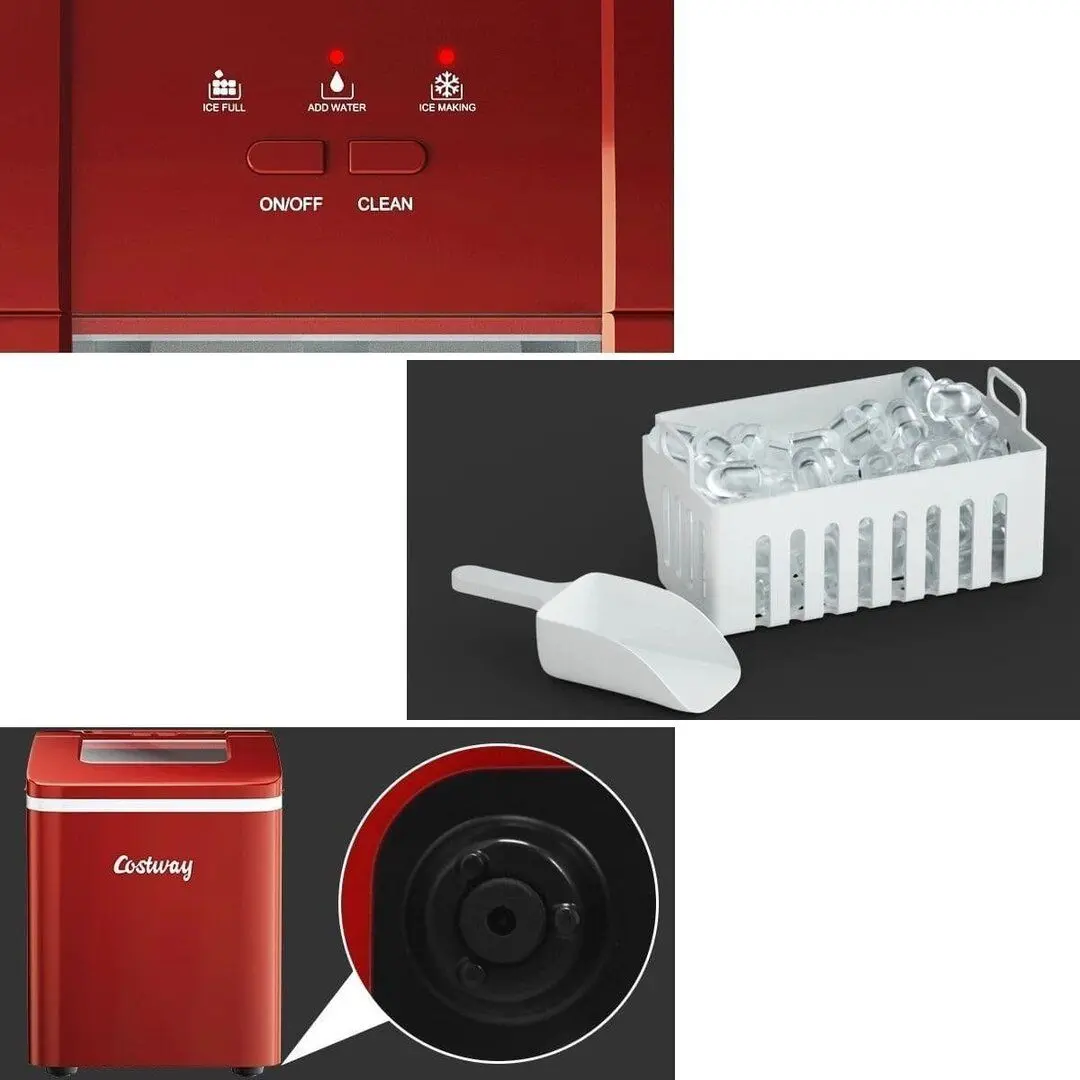 Generator de gheata Costway EP24744DE-RE (Red)