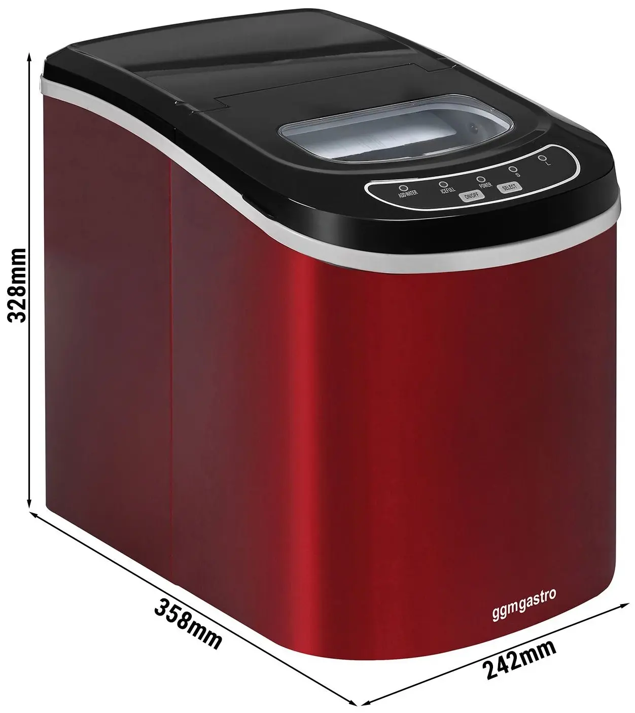 Льдогенератор GGM Gastro EBRH12 (Red/Black) - 9