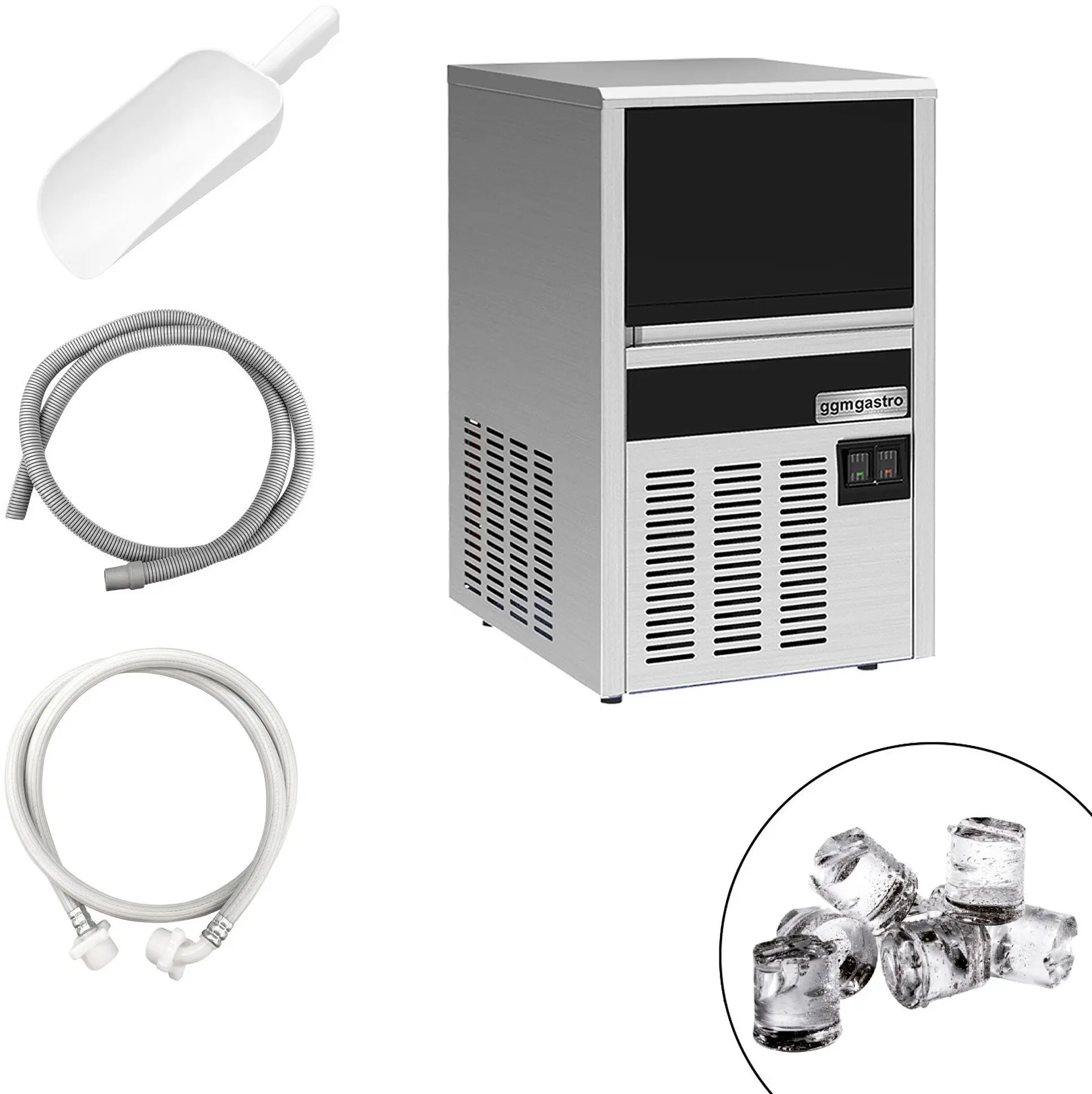 Льдогенератор GGM Gastro EKZ22F (Inox/Black) - 5